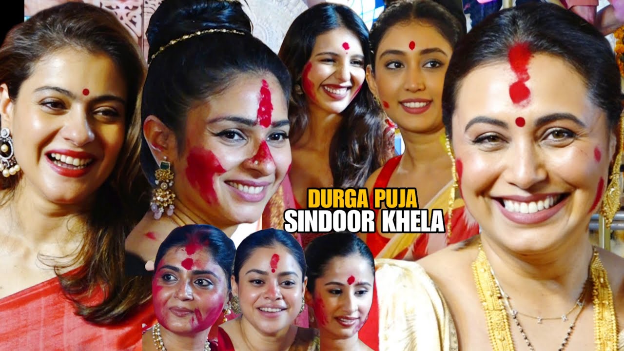 Bollywood Biggest Sindoor Khela At North Bombay Sarbojanin Durga Puja 2024 | Kajol,Rani Mukherji