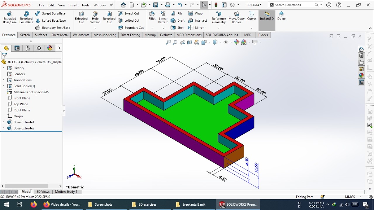 Упражнение 014 по SolidWorks 3D