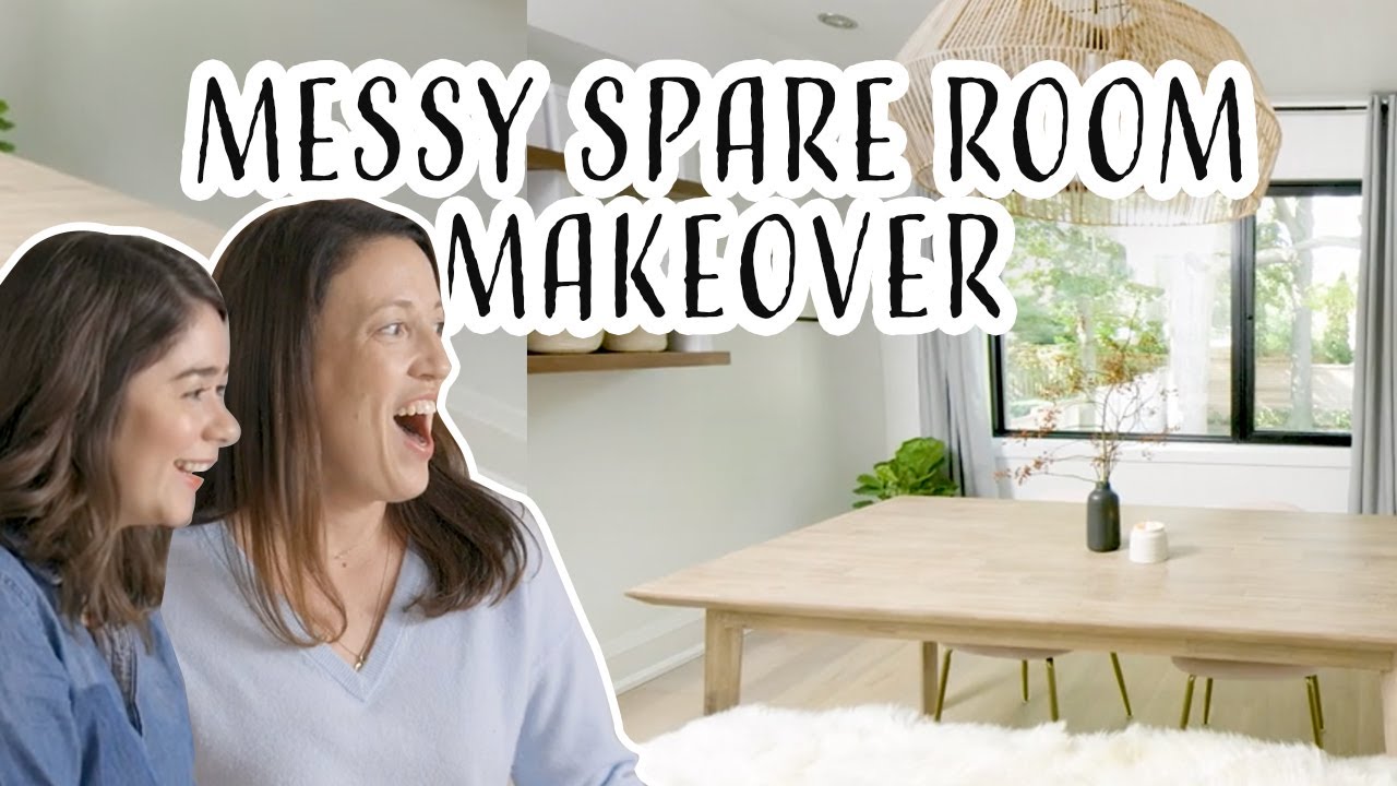 Messy Spare Room to Minimal Home Office Makeover