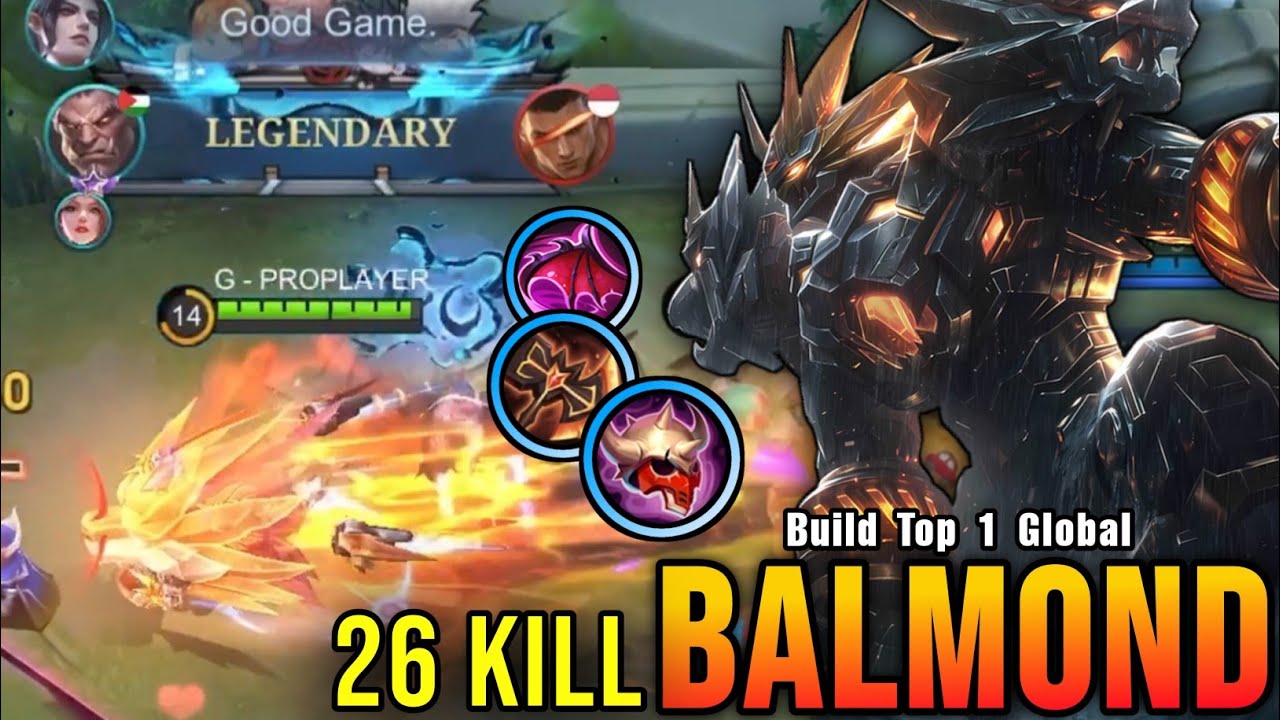 26 Kills!! Monster Balmond Deadly Jungler!! - Build Top 1 Global Balmond ~ MLBB