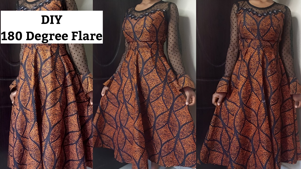 How to Cut and Sew 180 Degree for Gown and Skirt | Easy Method for Beginners.