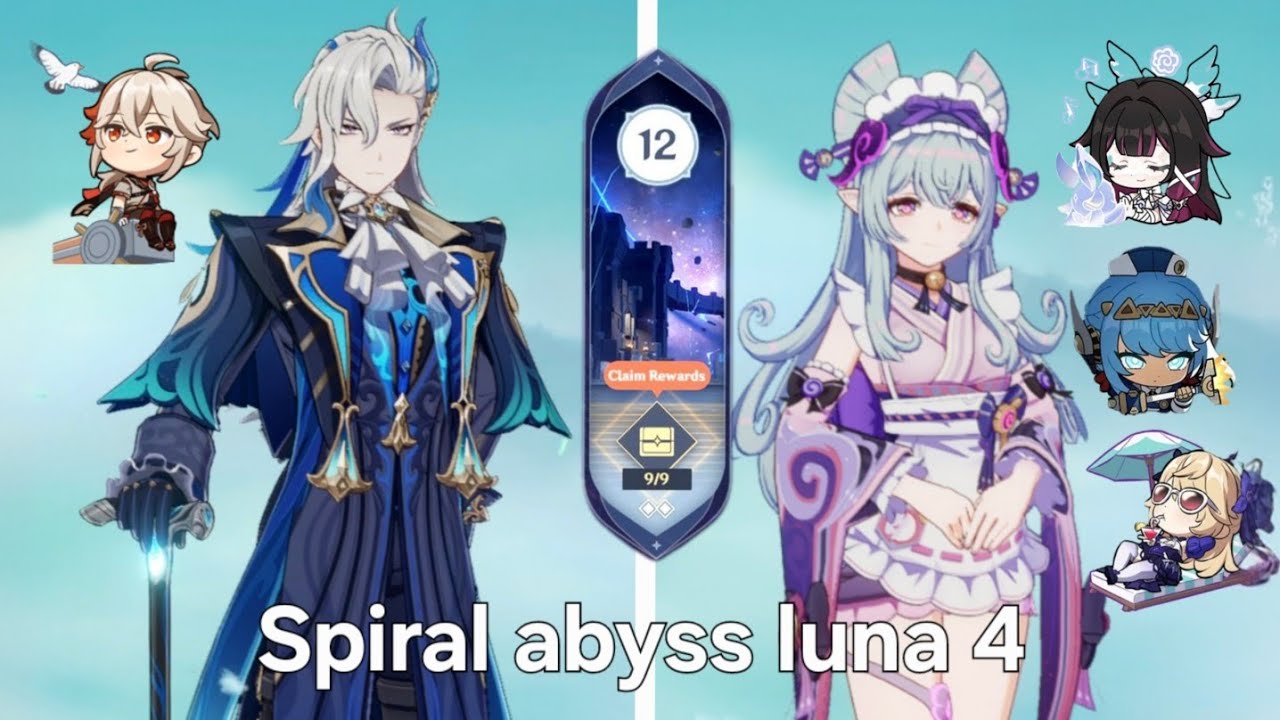 Neuvillette-Kazuha duo and Mizuki lunar afk | New spiral abyss luna 4 | Genshin Impact