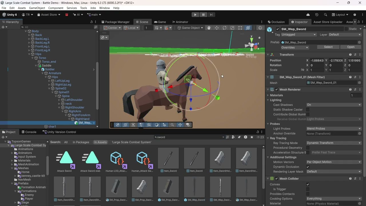 Setup Cavalry Formation - Unity Animator - Large Scale Combat System