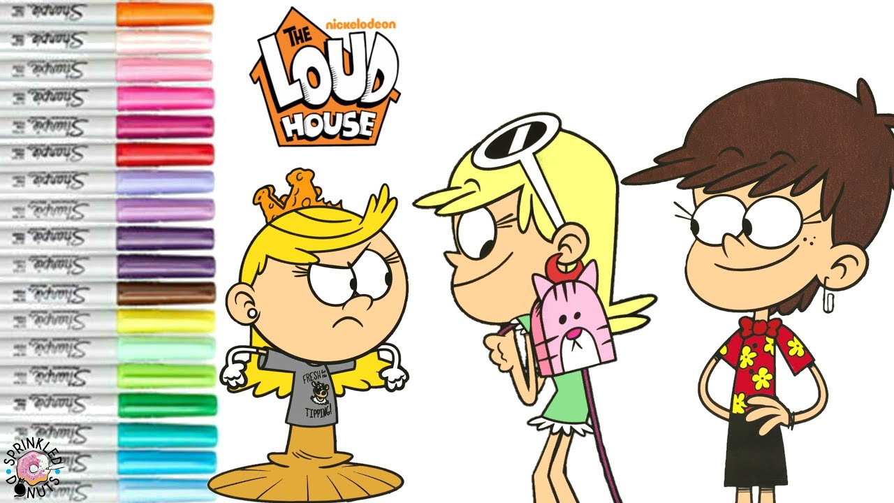 The Loud House Coloring Book Page Lola Luna Loud Leni Loud and Lola Loud