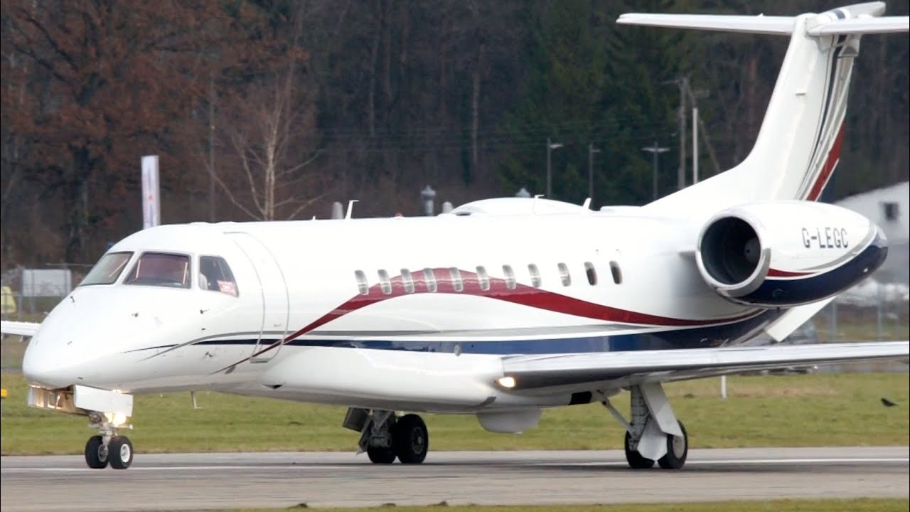 Embraer EMB-135BJ Legacy 600 G-LEGC Take Off at Airport Bern-Belp