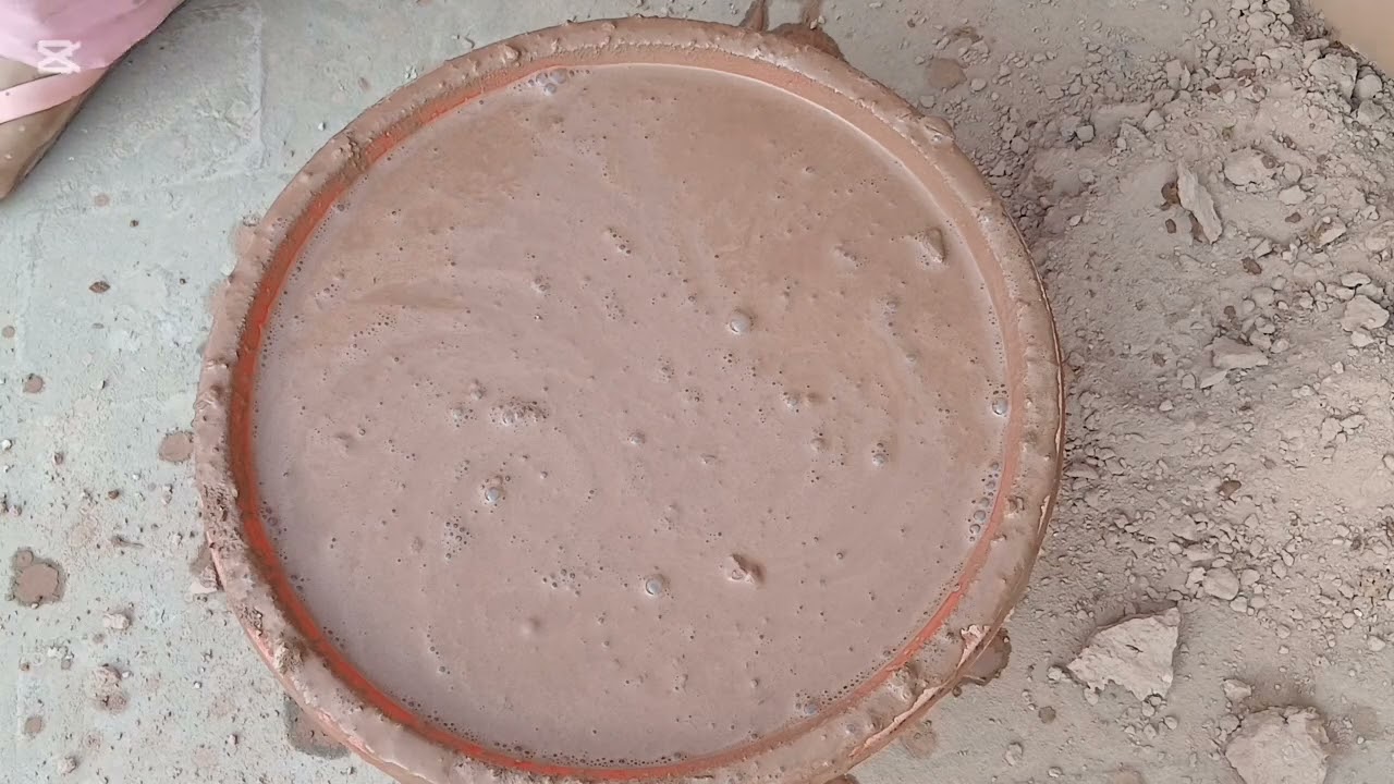 Red mud water crumbling paste pouring dipping in one video very satisfying asmr 