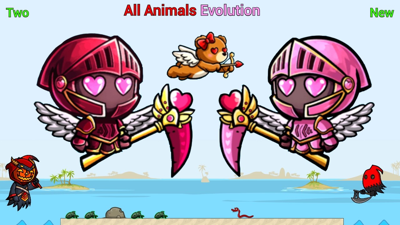 New Two Valentines Reapers in Game New Pet And All Animals Evolution (EvoWorld.io)