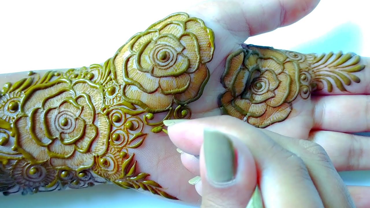 Mehndi rose design l Unique rose pattern Mehndi design for hand l beautiful bridal rose mehndi desig