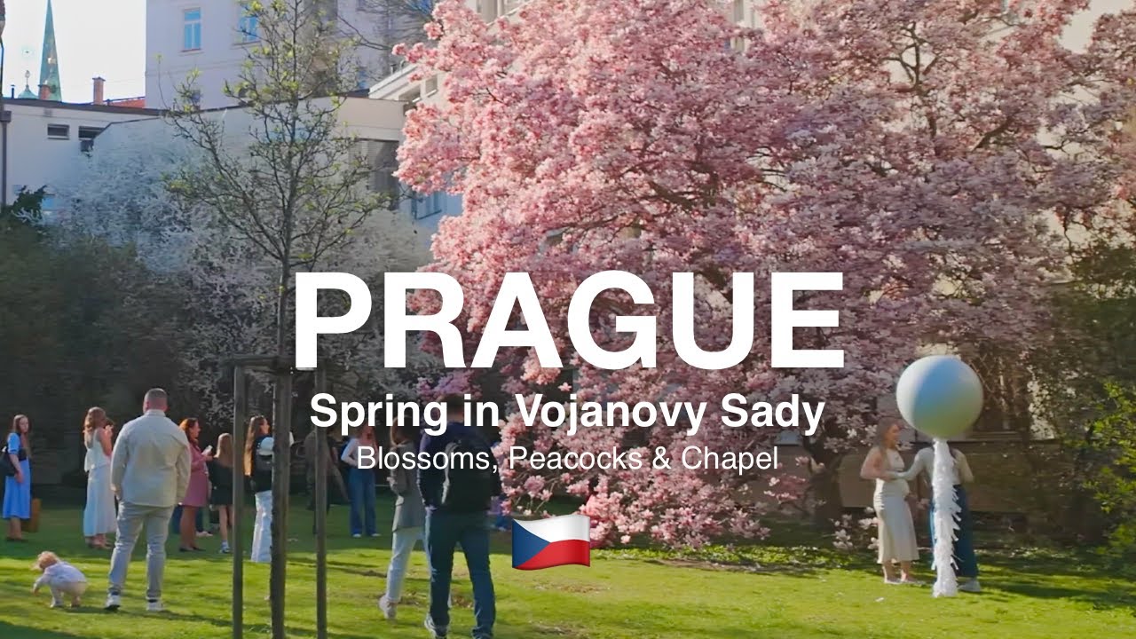 Spring in Vojanovy Sady 🇨🇿 | Blossoms, Peacocks & Hidden Chapel | 4K HDR ASMR
