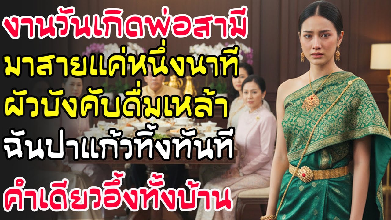 งานวันเกิดพ่อสามี มาสาย 1 นาทีถูกบังคับดื่มเหล้าขอโทษ ฉันปาแก้วพูดคำเดียวทำเอาทั้งบ้านเงียบกริบ
