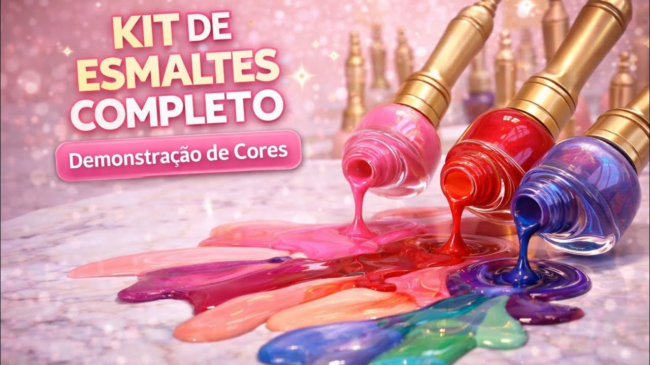 Kit com 24 Esmaltes | 24 cores | Demonstração de esmaltes| Experimentando Esmaltes #unhas #esmaltes 