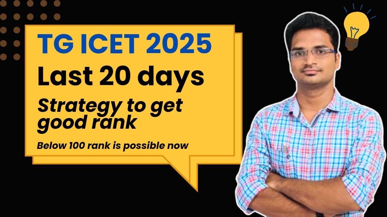 TS ICET 2025 Strategy to Secure good rank with in 20 days | Prepare like this to get maximum output