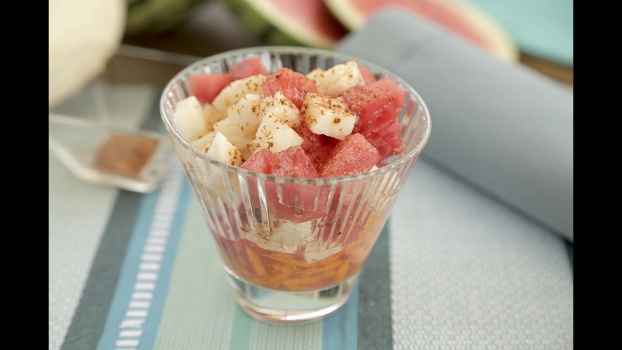 Coctel de sandía con jícama