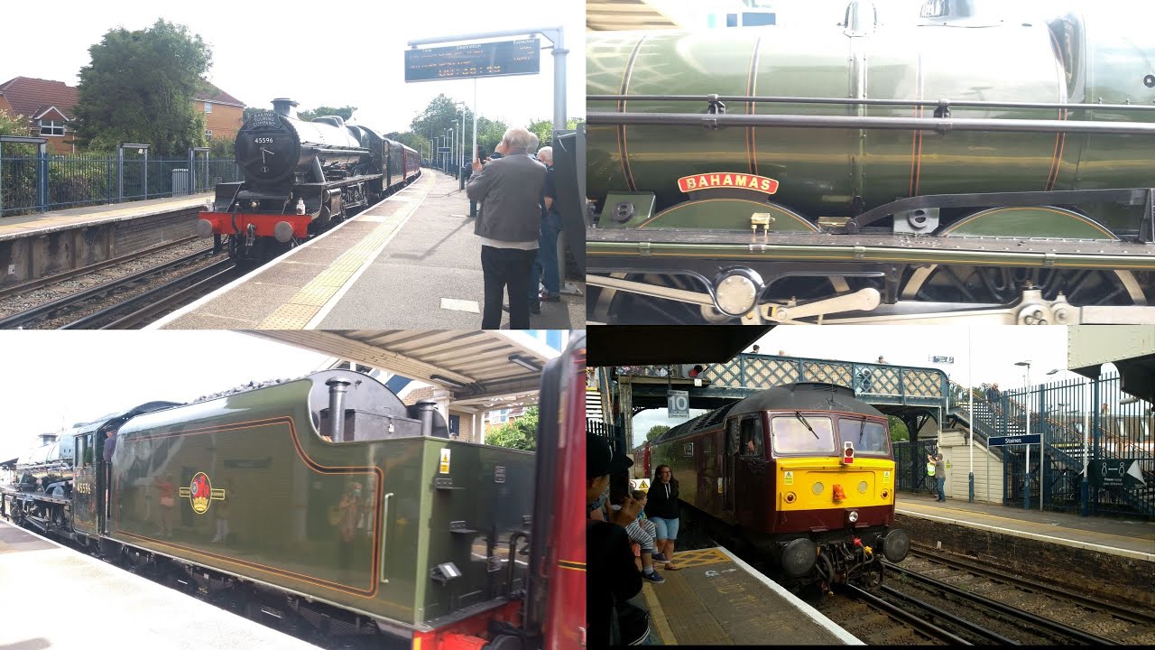 EPIC THRASH! Bahamas Steam Train & Class 47 Consist @ Staines Station Surrey (05/08/21)