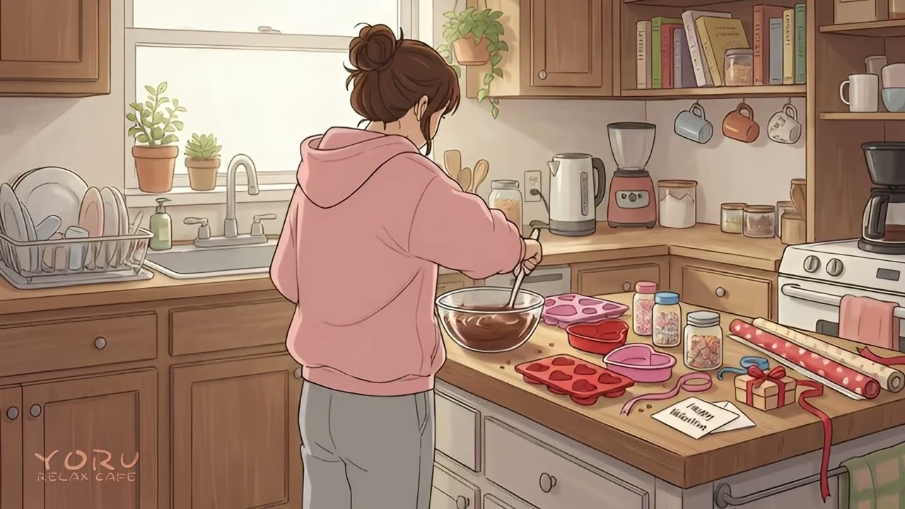 Valentine’s Chocolate in the Kitchen | Cozy Lo‑Fi Hiphop for Sweet Baking Time – Yoru Relax Café