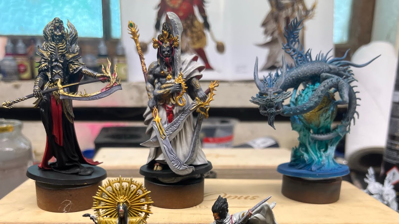 Rising Sun Monsters , river dragon, Kami gods painted / touched up