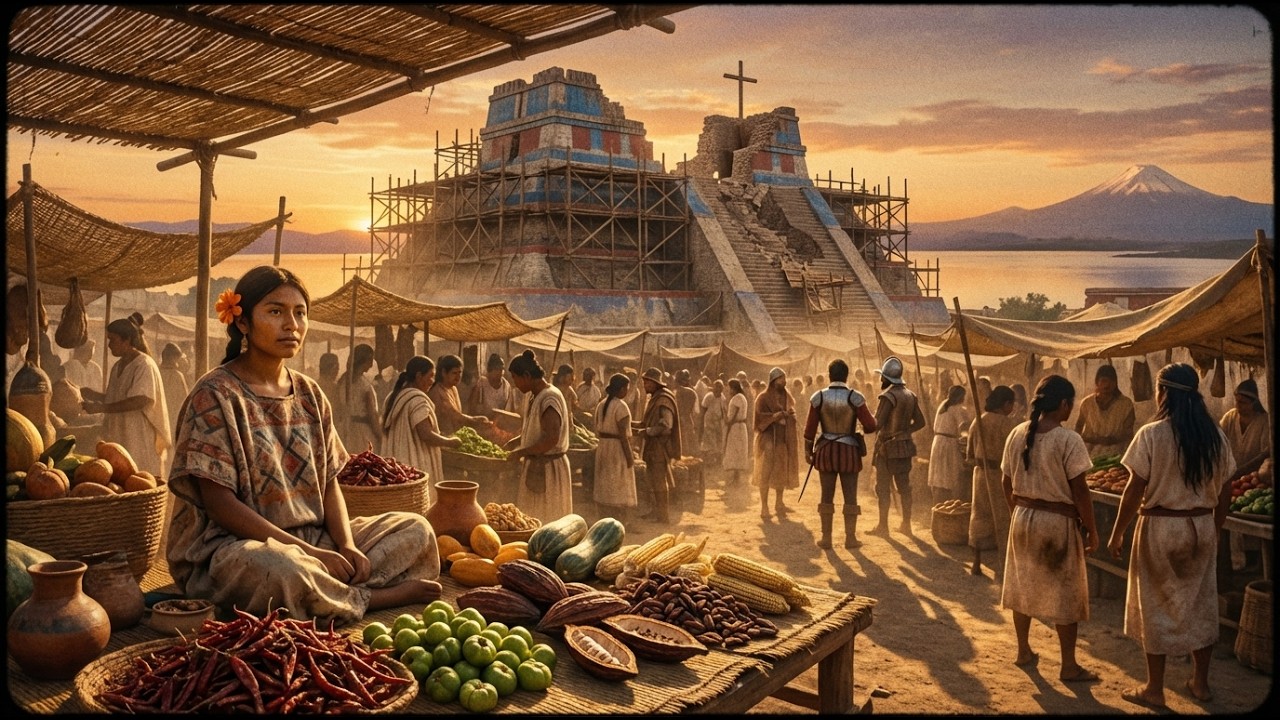 Vive la vida en la capital sagrada del Imperio Azteca bajo el dominio español |1525 d.C.Tenochtitlán