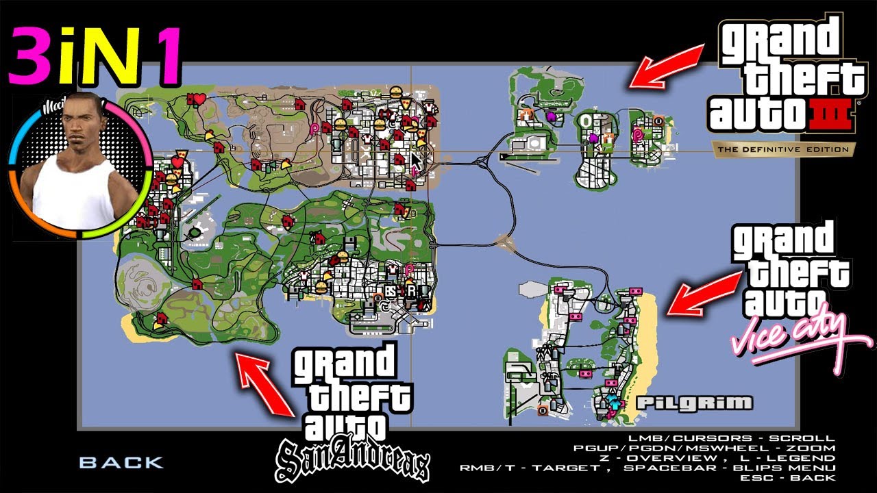 تحميل مود GTA Mixed للعبة GTA SA تثبيت خرائط GTA Vice City و GTA3 مع جميع الميزات في لعبة San Andres