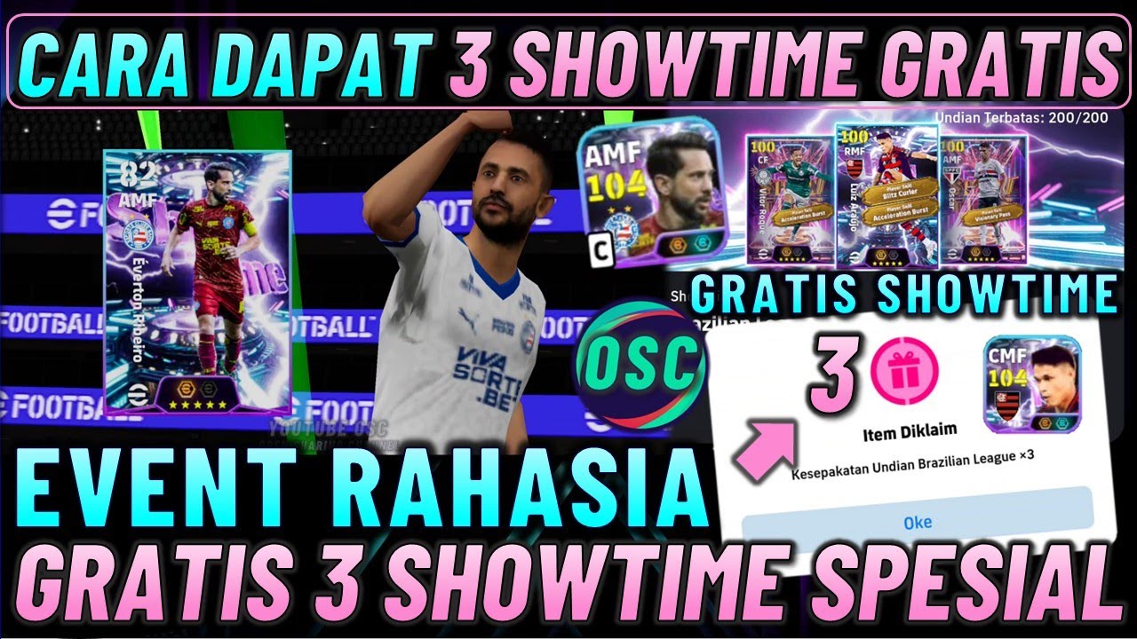 EVENT RAHASIA GRATIS 3 SHOWTIME !! CARA DAPAT 2 SHOWTIME GRATIS EFOOTBALL 2026 MOBILE.