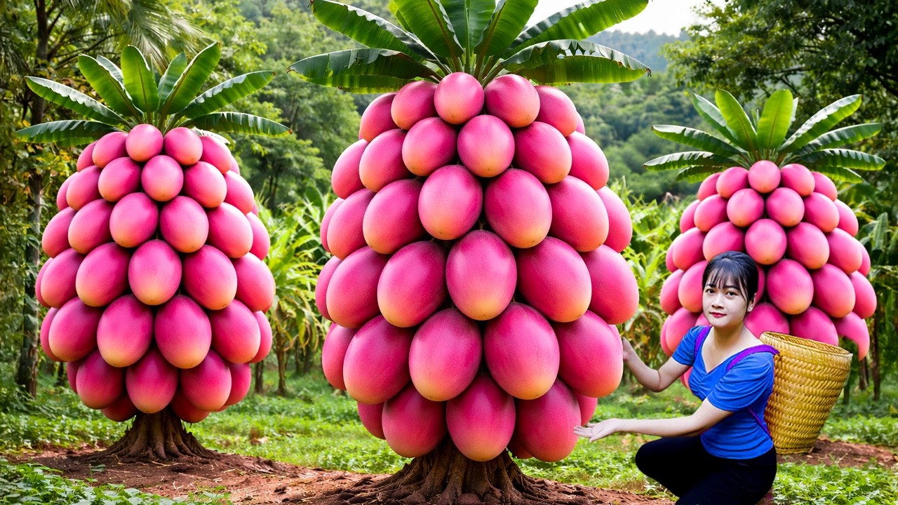 Ly Trieu Ca: Harvesting giant sweet purple mangoes - How to make fruit dishes in the village!