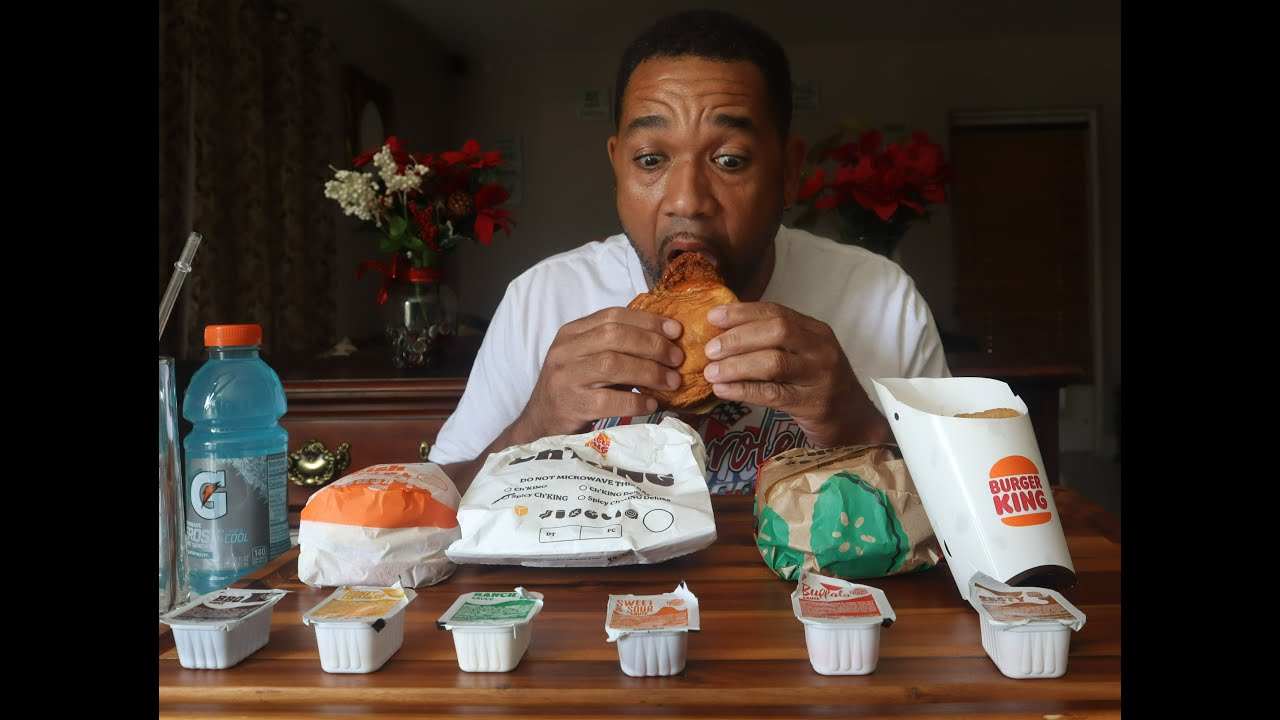 ASMR BURGER KING | WHOPPER, SPICY CH'KING, BIG FISH, AND ONION RINGS WITH DIPPING SAUCE