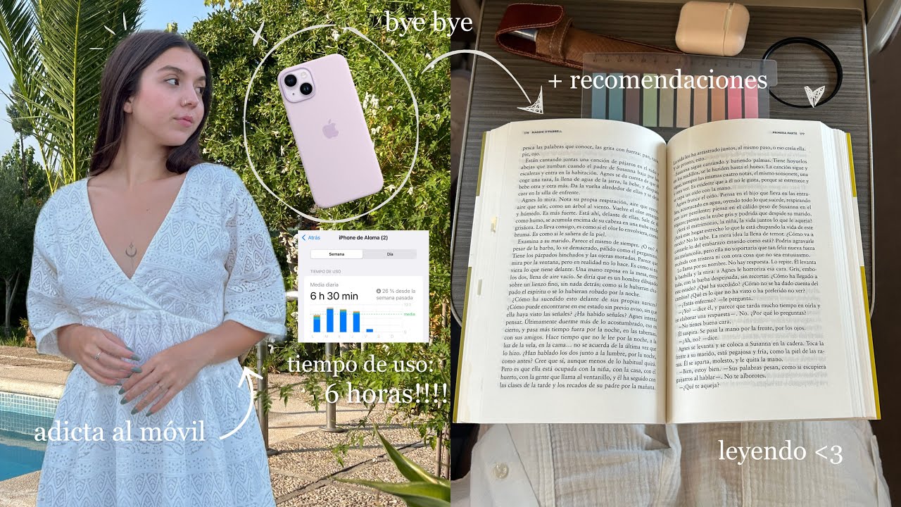 transformando mi adicción al móvil en tiempo de lectura | lee conmigo 📚🍃✨ (vlog)