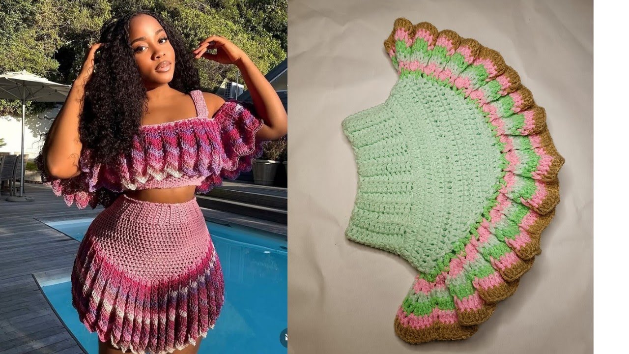 crochet Pleated Skirt Tutoria/how to crochet a skirt #diy #tutorial 