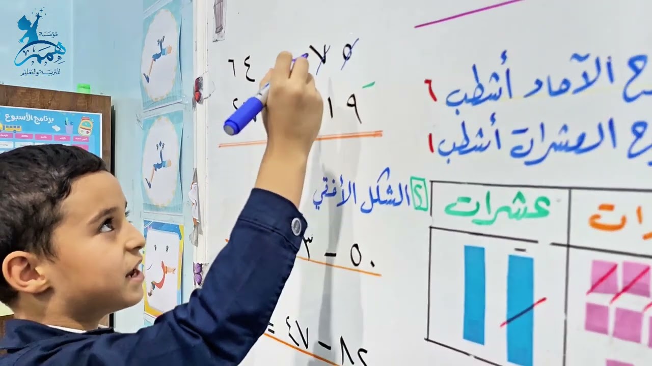 لقطات من (درس الطرح مع الاستلاف) مع المعلم المتميّز: ممدوح القصاب.