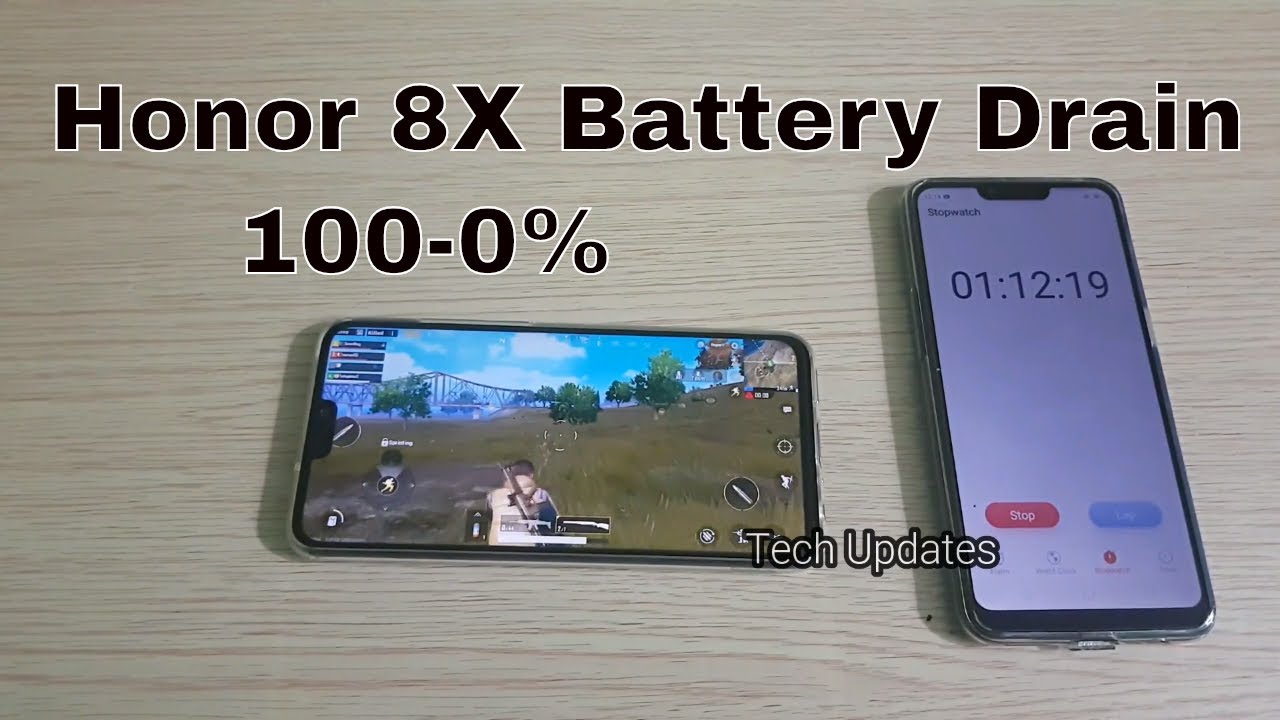 Honor 8X Battery Drain Test (100-0%)
