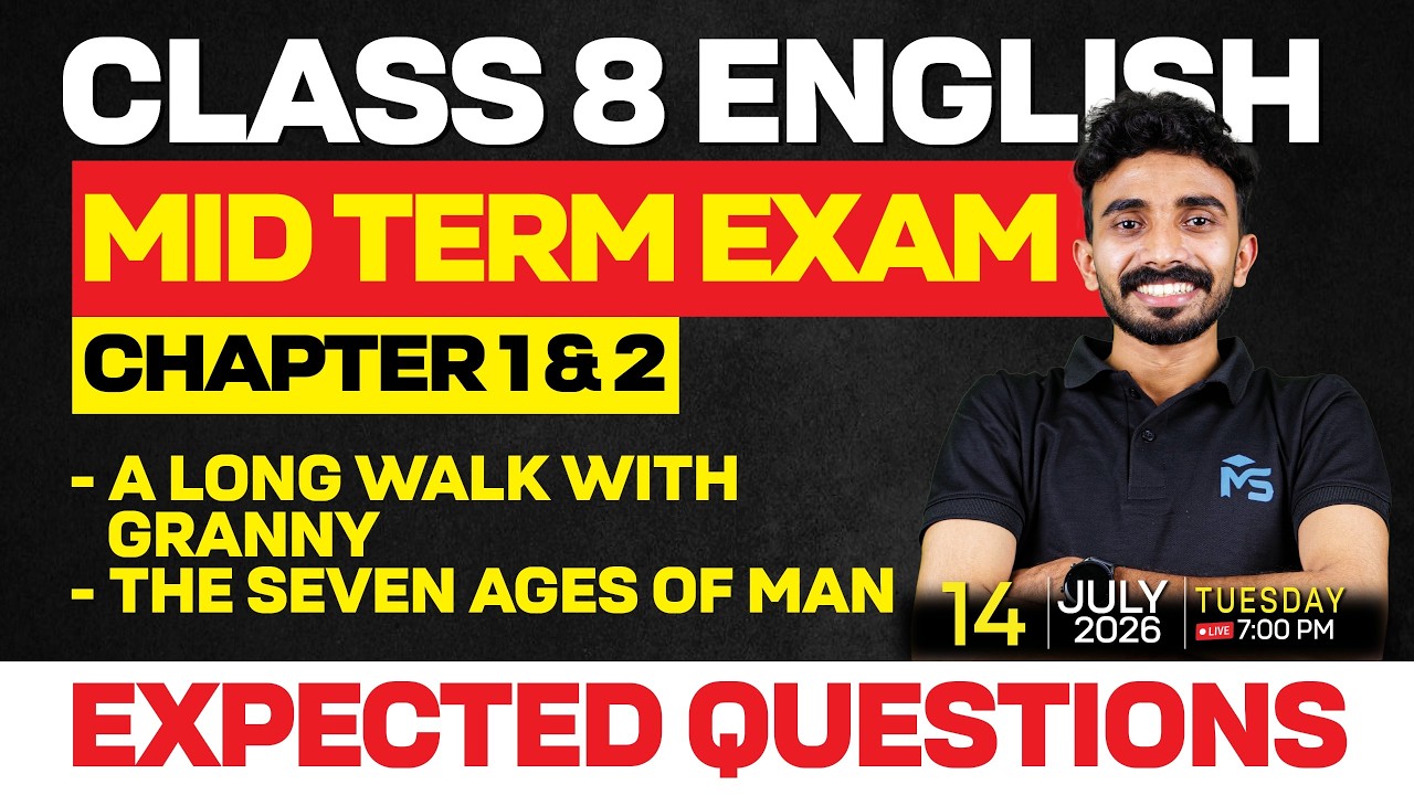 CLASS 8 English Mid Term Exam Unit 1 Chapter 1 & 2 Expected Questions | LIVE | MS SOLUTIONS