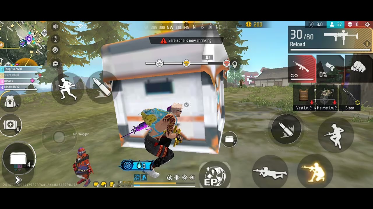Free fire squad BR ranked Bermuda 1kill action gameplay 