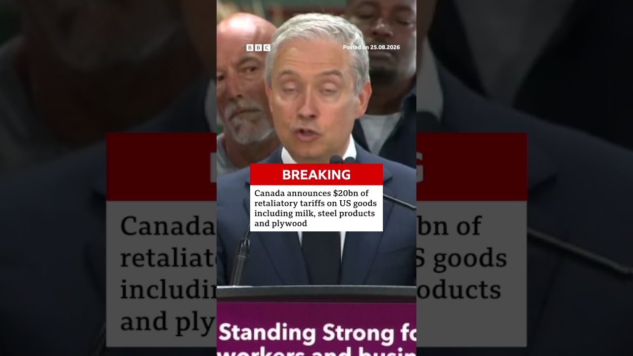 Canada announces $20bn of retaliatory tariffs on US goods. #Canada #BBCNews