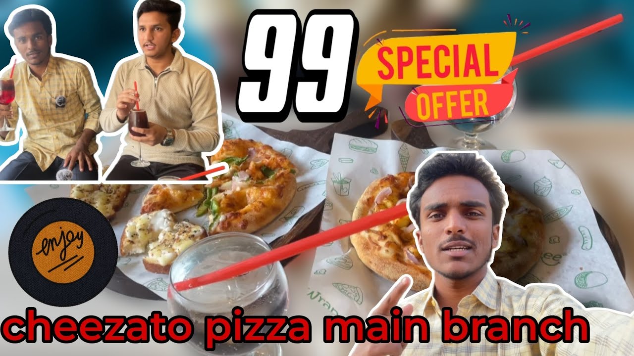 Best offer in Gulbarga Cheezato Pizza 99₹ Combo Review | Medium Pizza + Garlic Toast + Drink 