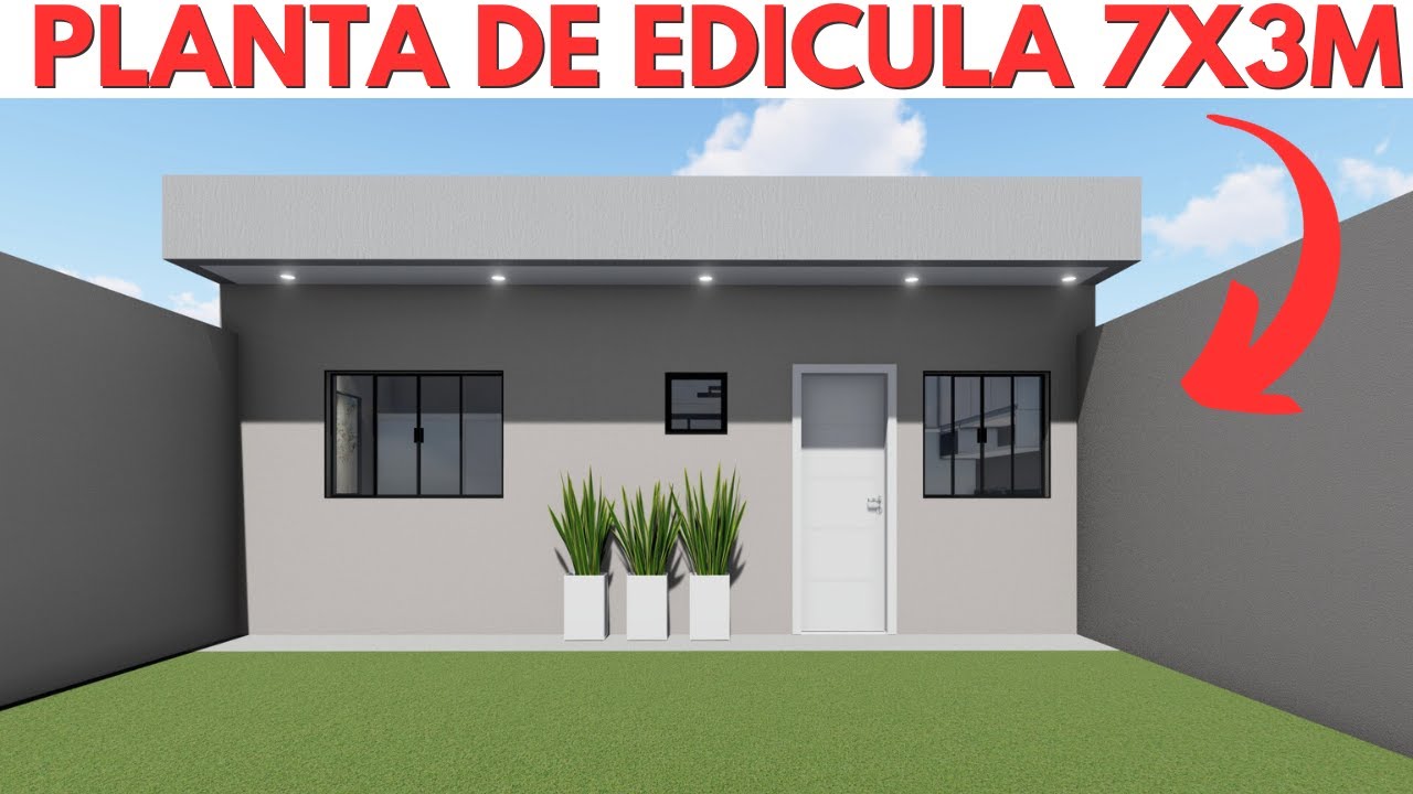 PLANTA DE EDICULA 7X3 METROS com 01 QUARTO! 21 M2!