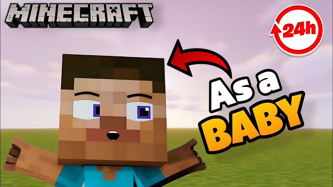 SURVIVING 24 HOURS AS A BABY IN MINECRAFT 😱