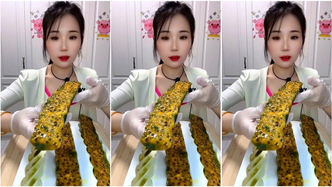 ASMR MATCHA ICE EATING with PASSION FRUIT | RELAX VIDEO