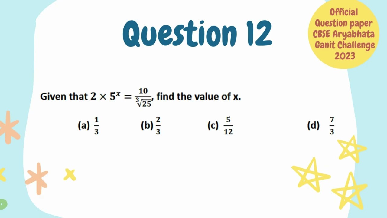 Aryabhata Ganit Challenge Full Solved Paper 2023