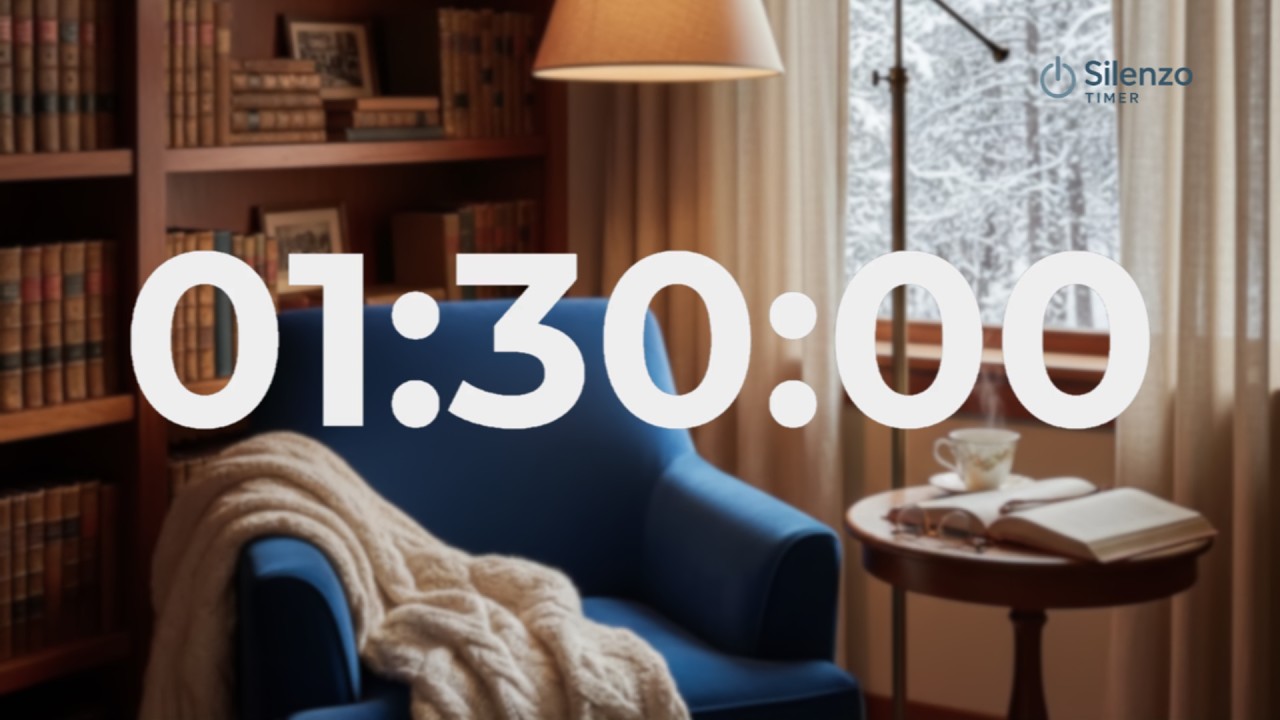 90 Minute Silent Countdown Timer with End Beep 🔔 Deep Focus, No Music, Minimalist Atmosphere