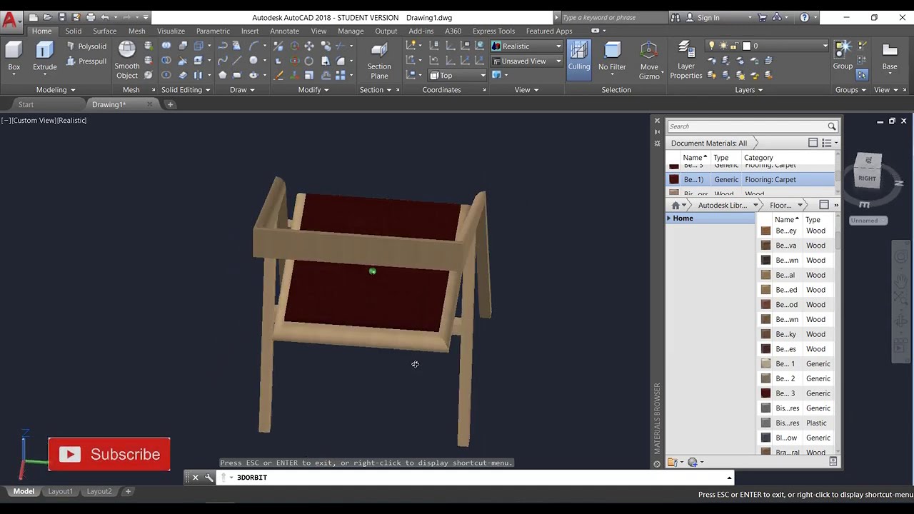 Modeling Chair in AutoCAD Tutorial