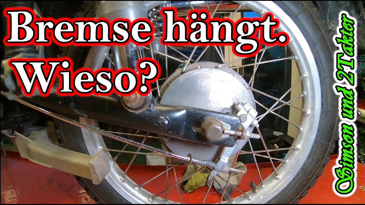 Simson S51 Bremse hängt. Falsch eingestellt. Venandi Ständer falsch eingebaut.