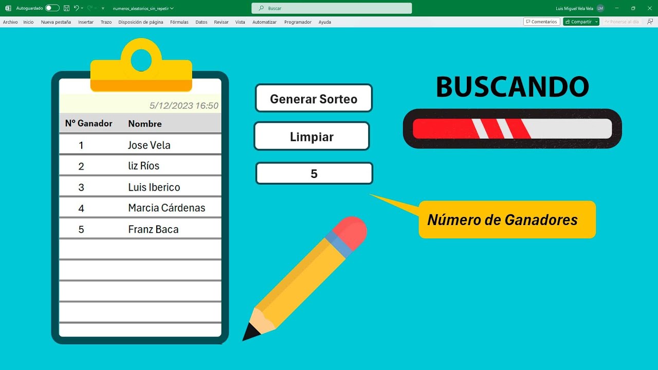 Como hacer un SORTEO en Excel (Sin Repetir datos y Con Varios Ganadores)