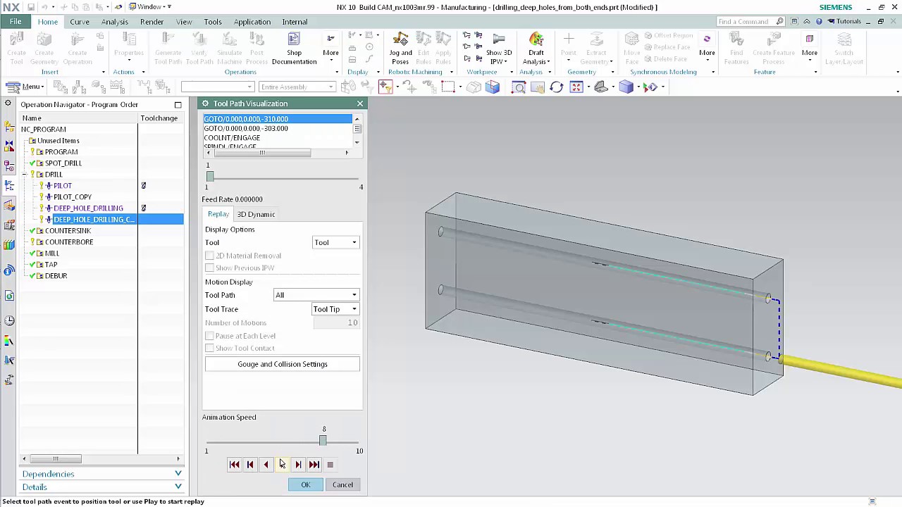 Drilling Holes from Both Ends in NX CAM