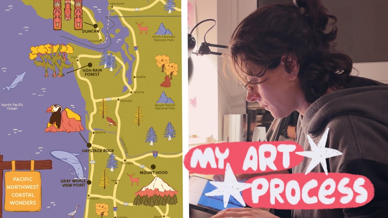 How I make illustrated maps ✨ Art process