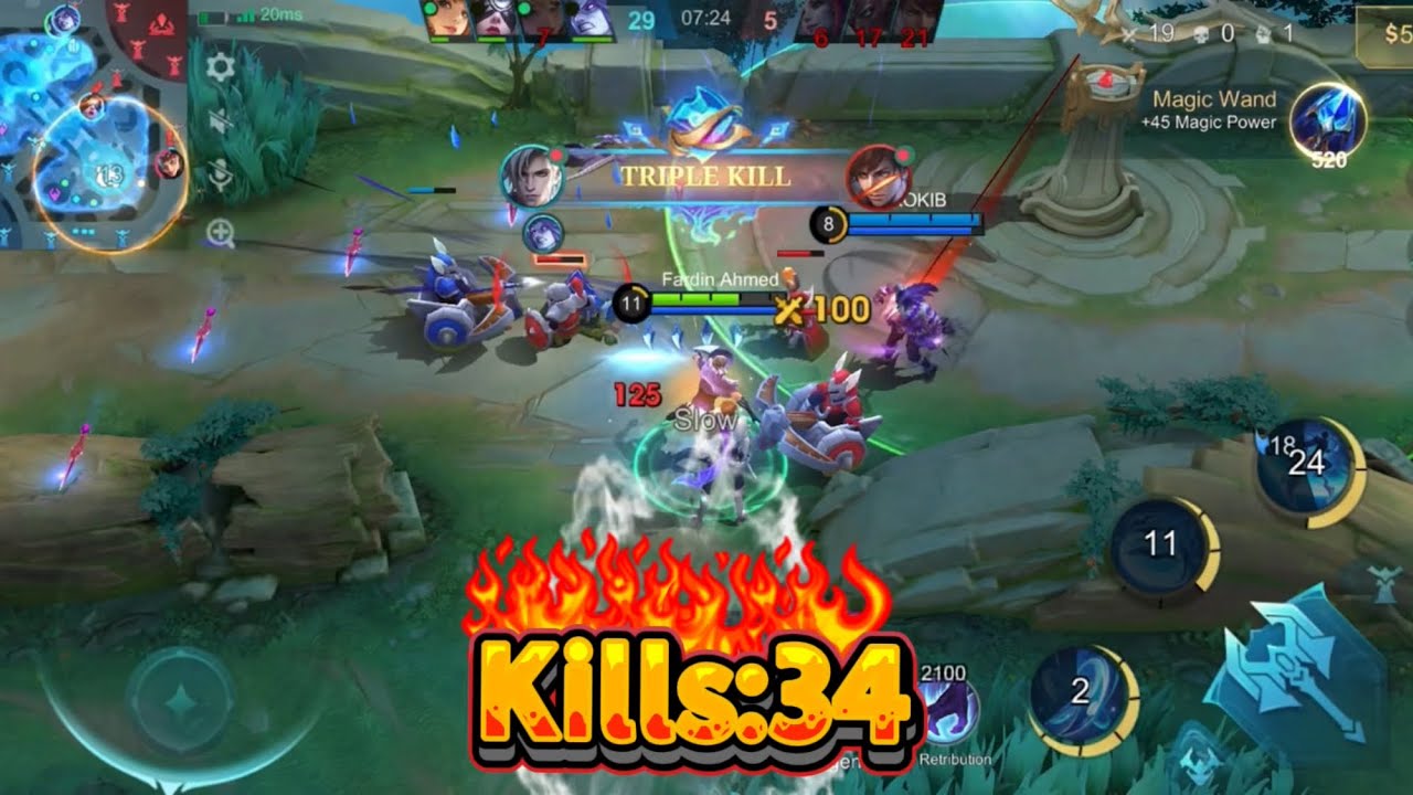 34 Kills !! Aamon Global Top Number 1 !! Nonstop fighting whole match ❤️