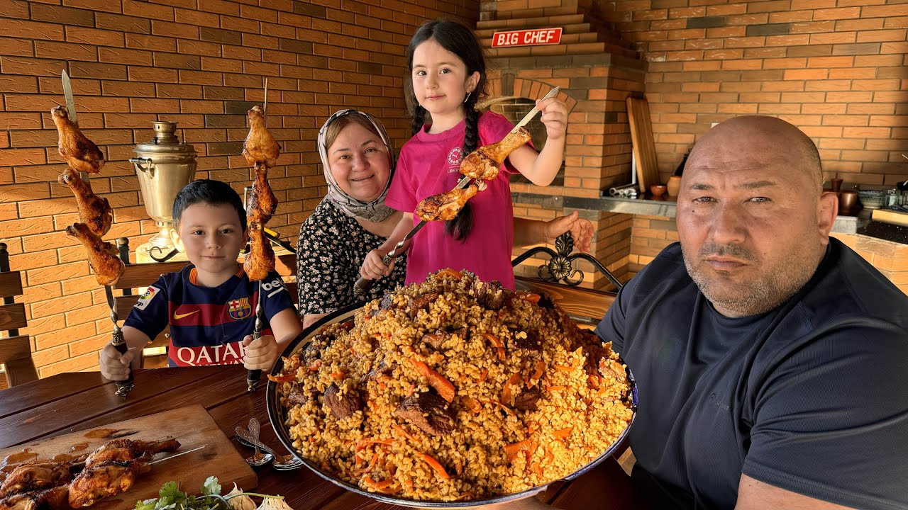 Приготовили На Природе Новый Плов и Куриные Ножки на Костре Для Внуков.