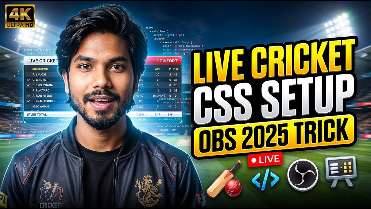 Live Cricket Css Setup in Obs 2025 Trick | Obs Cricket Scorebard Css Download
