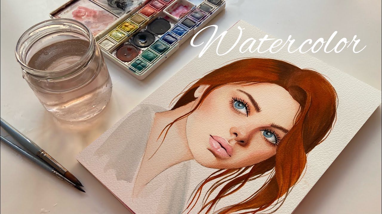 learn how to paint cute girl face with watercolor EASY for beginners