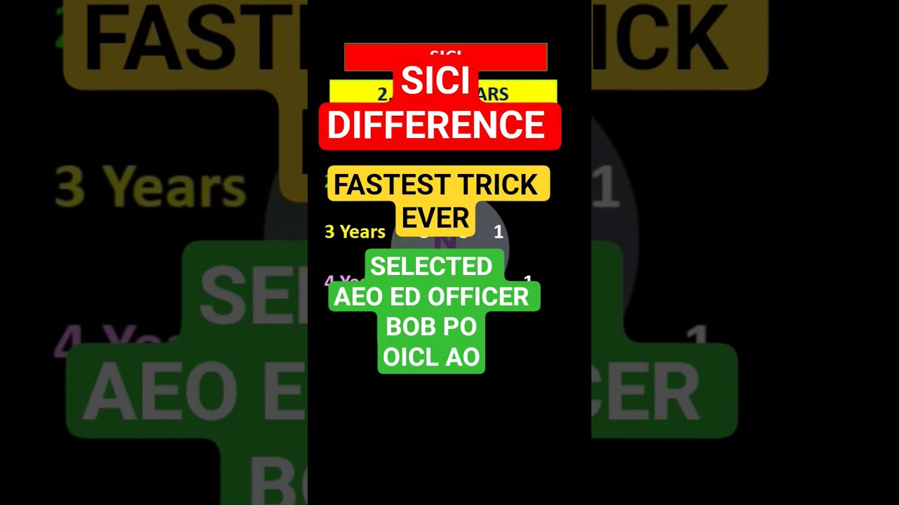 SICI Difference Trick in 5 seconds 🔥| #ssc #ssccgl2025 #ssccgl #sicidifference #sscmts #mts