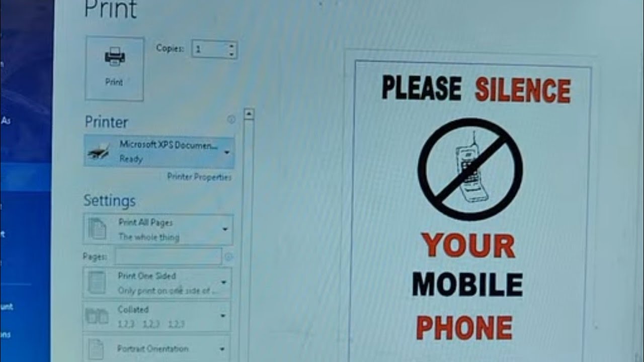 How to create a Poster in Word. Mobile Silence Poster in Ms Word.