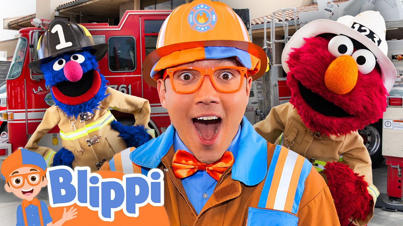 Can Blippi, Elmo & Grover Handle the Firefighter Challenge? | Sesame Street x Blippi Heroes!
